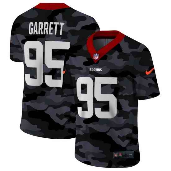 Cleveland Browns 95 Myles Garrett Men Nike 2020 Black CAMO Vapor Untouchable Limited Stitched NFL Jersey